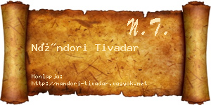 Nándori Tivadar névjegykártya