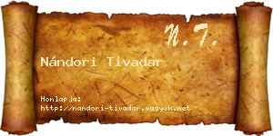 Nándori Tivadar névjegykártya