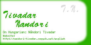 tivadar nandori business card